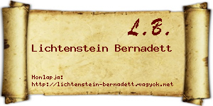 Lichtenstein Bernadett névjegykártya