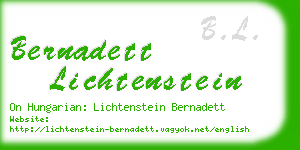 bernadett lichtenstein business card